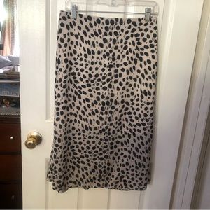 Dress forum Spotty check A-line satin midi skirt